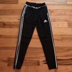 Adidas black and white track pants